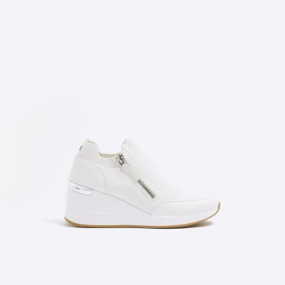 White on sale wedge trainers