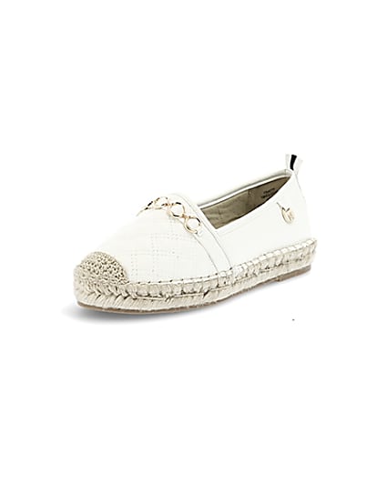 360 degree animation of product White snaffle front espadrille plimsolls frame-0