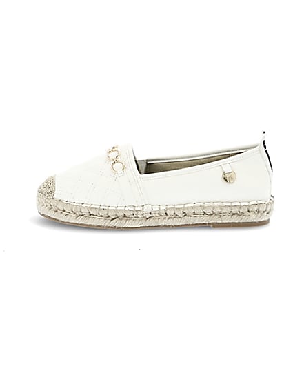 360 degree animation of product White snaffle front espadrille plimsolls frame-3