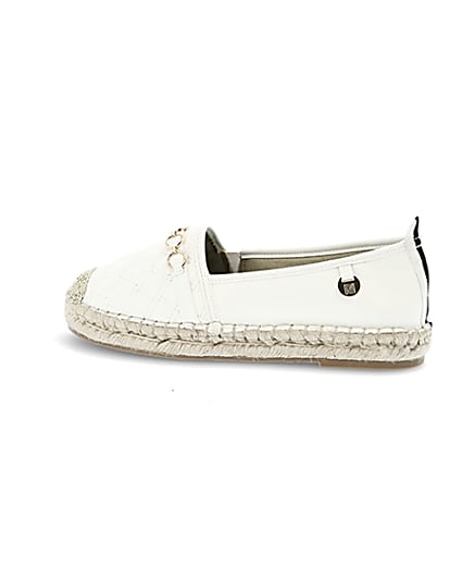 360 degree animation of product White snaffle front espadrille plimsolls frame-4