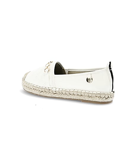 360 degree animation of product White snaffle front espadrille plimsolls frame-5