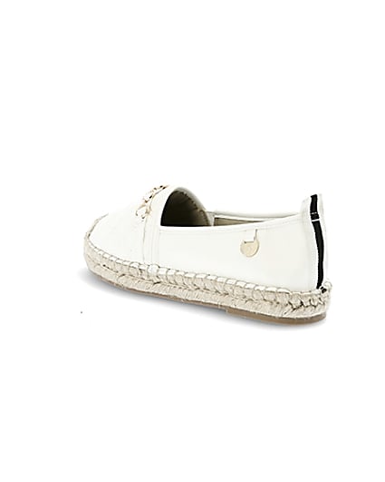 360 degree animation of product White snaffle front espadrille plimsolls frame-6