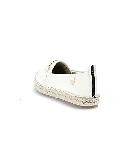 360 degree animation of product White snaffle front espadrille plimsolls frame-7