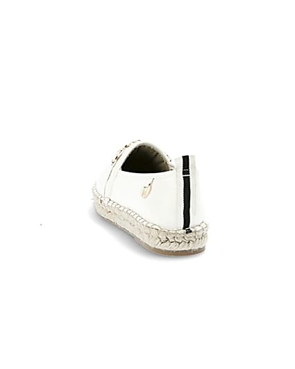 360 degree animation of product White snaffle front espadrille plimsolls frame-8