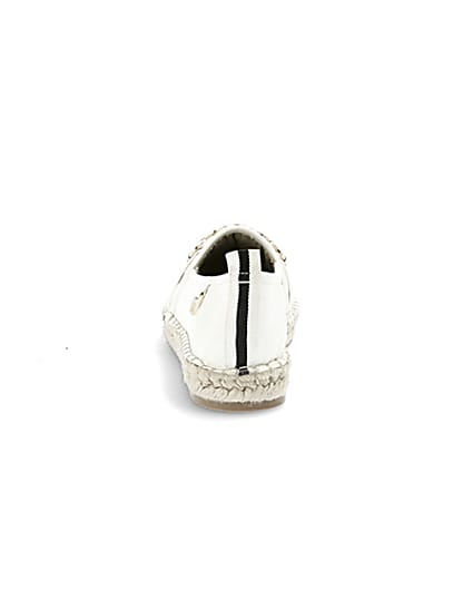 360 degree animation of product White snaffle front espadrille plimsolls frame-9