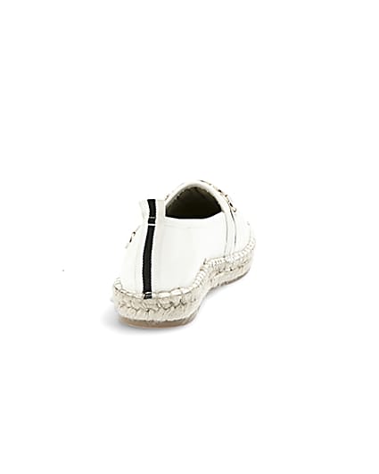 360 degree animation of product White snaffle front espadrille plimsolls frame-10