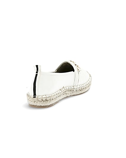 360 degree animation of product White snaffle front espadrille plimsolls frame-11