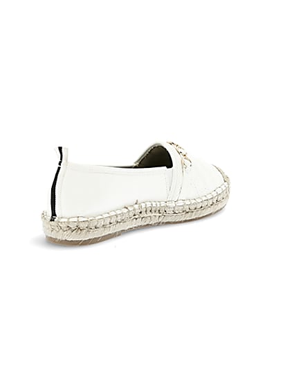 360 degree animation of product White snaffle front espadrille plimsolls frame-12