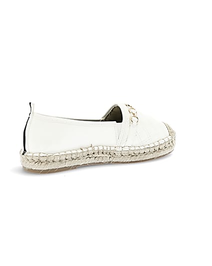 360 degree animation of product White snaffle front espadrille plimsolls frame-13
