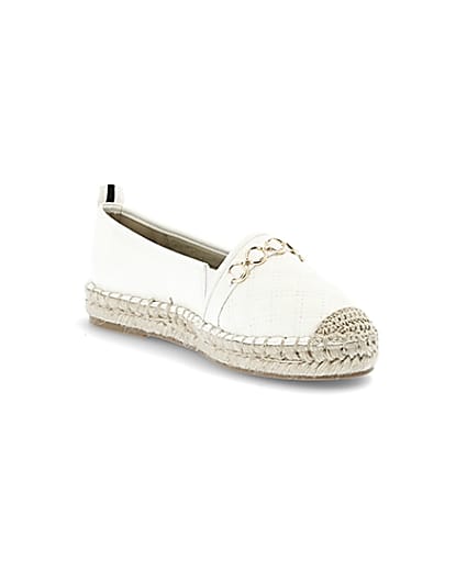360 degree animation of product White snaffle front espadrille plimsolls frame-18