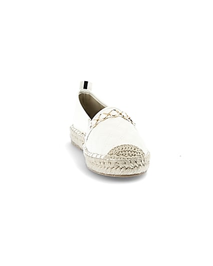 360 degree animation of product White snaffle front espadrille plimsolls frame-20