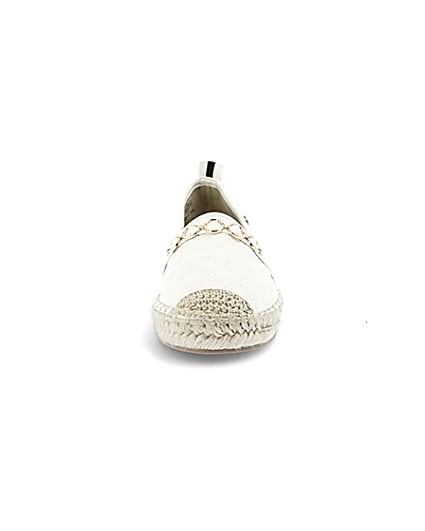 360 degree animation of product White snaffle front espadrille plimsolls frame-21