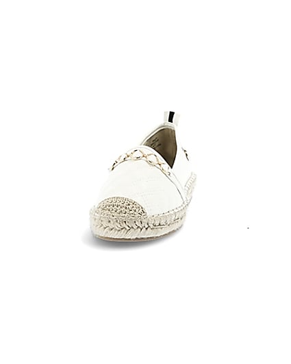 360 degree animation of product White snaffle front espadrille plimsolls frame-22