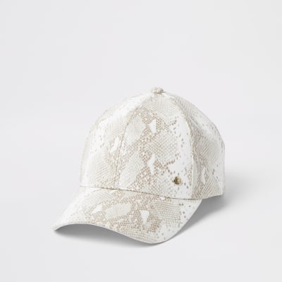 White snake printed cap hat | River Island