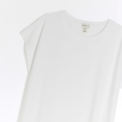 White split hem t-shirt | River Island