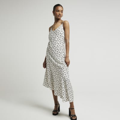 River island white spot dress sales