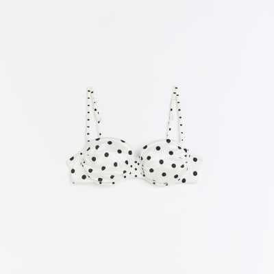 White Spot Balconette Bikini Top