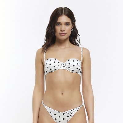 White Spot Balconette Bikini Top