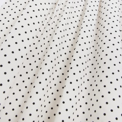 White spot belted midi shirt dress