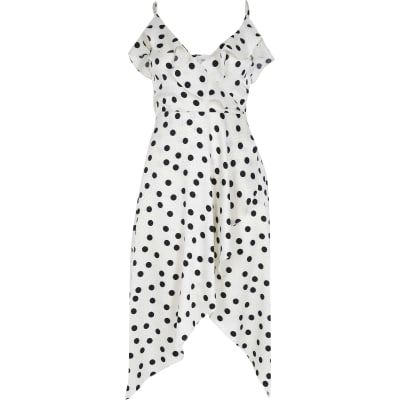 river island white spot dress