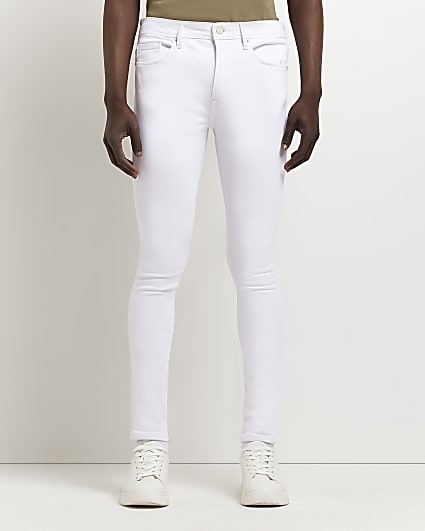 White spray on super skinny fit jeans