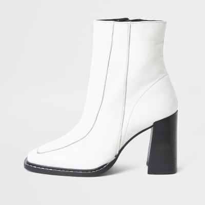 white square toe boots