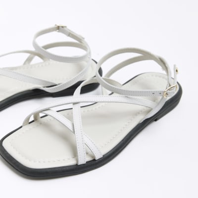 White strappy sandals