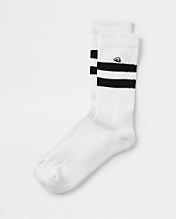 White stripe RI embroidered tube socks