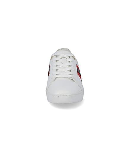 360 degree animation of product White stripe side lace-up trainers frame-21