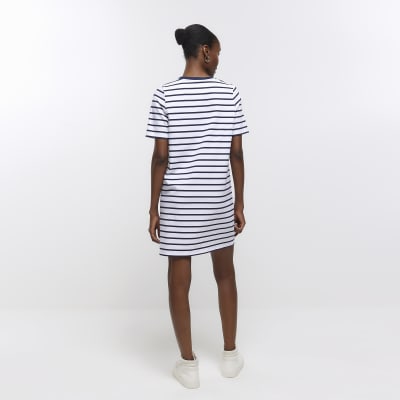 White stripe tshirt dress River Island