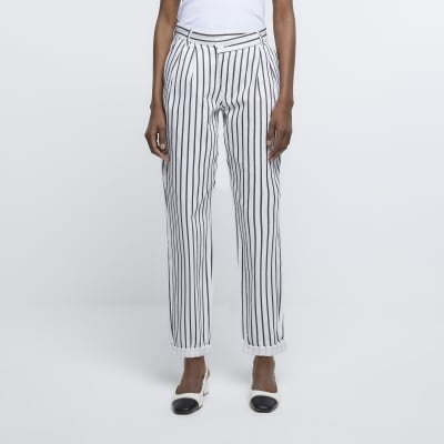 Tapered striped sale trousers