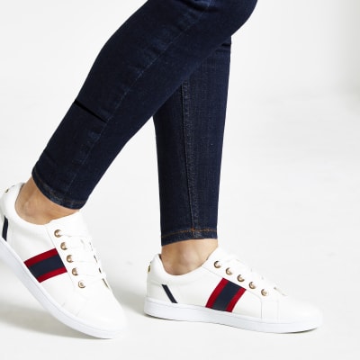 wide fit white trainers