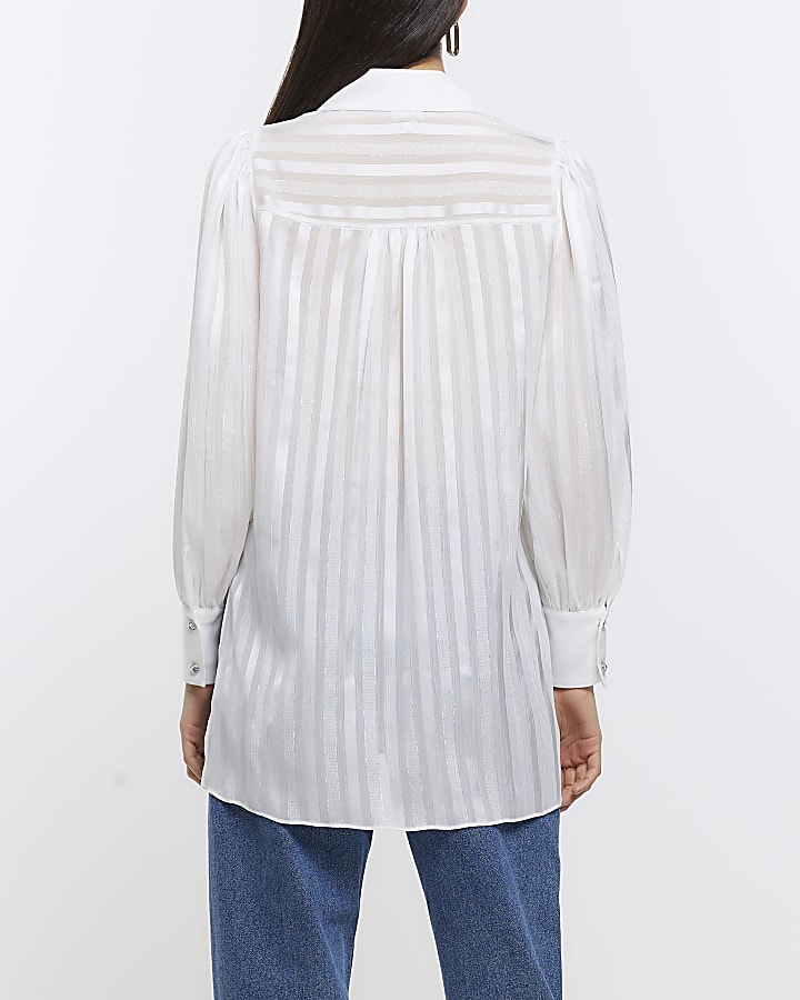 White striped long sleeve shirt