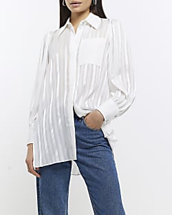 White striped long sleeve shirt