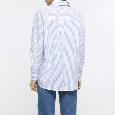 White striped poplin shirt