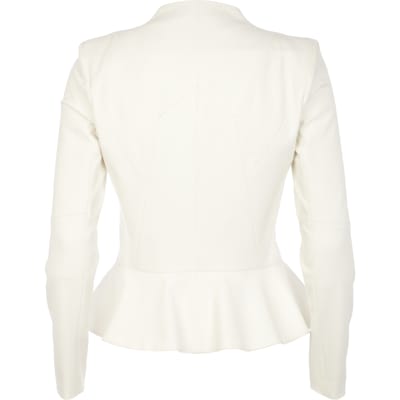 white peplum jacket