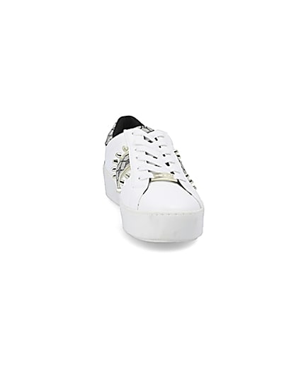 360 degree animation of product White studded RI monogram trainers frame-20