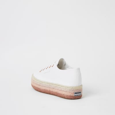 White Superga espadrille platform
