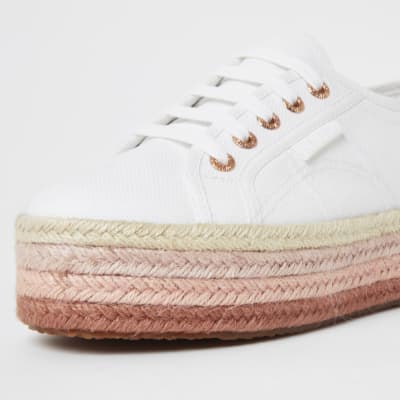 White Superga espadrille platform
