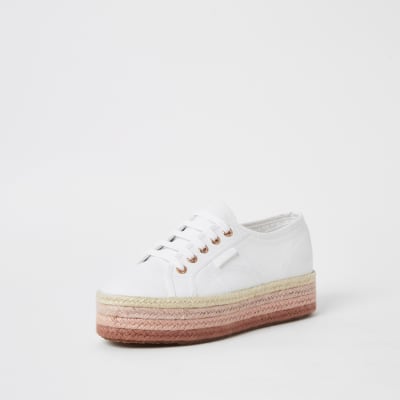 superga white platform espadrilles