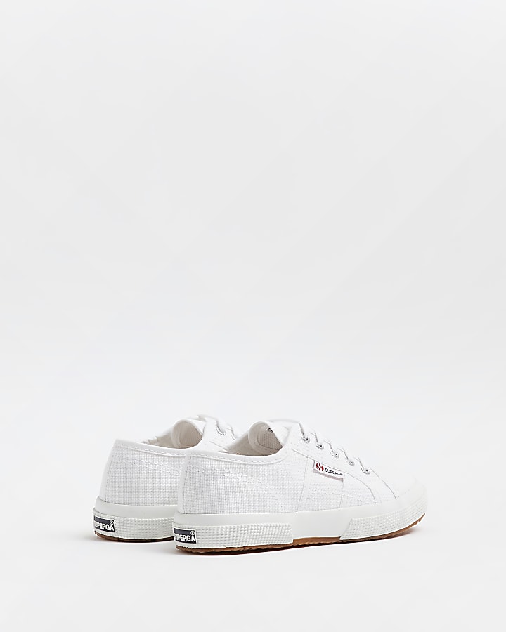 White Superga lace up canvas Trainers