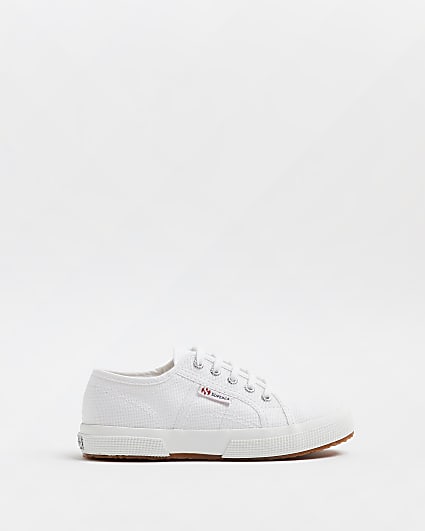 White Superga lace up canvas Trainers