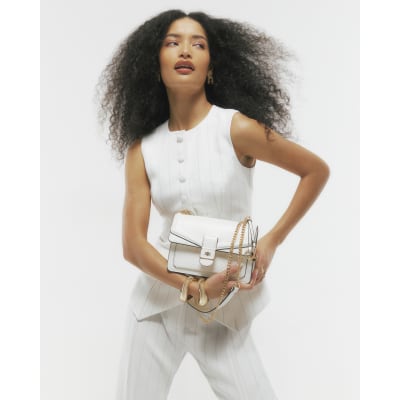 Sac à Cadenas River Island Crème/blanc - Taille Large - Occasion Femme