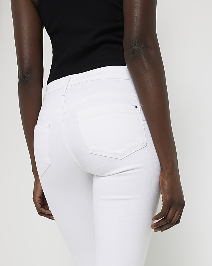 White Tall Molly mid bum sculpt skinny jeans