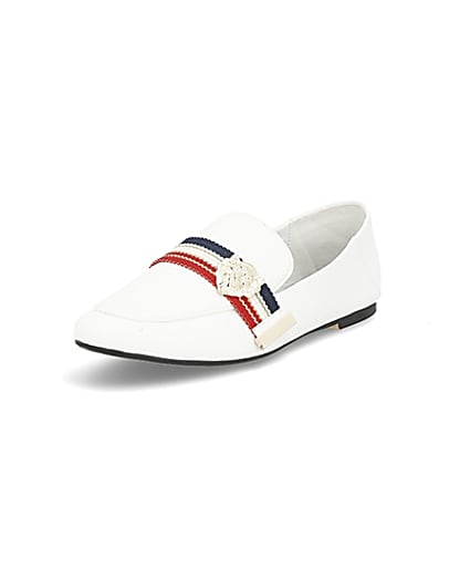 360 degree animation of product White tape loafers frame-3