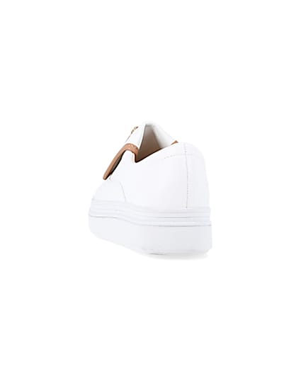 360 degree animation of product White tassel faux leather trainers frame-8