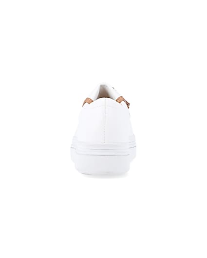 360 degree animation of product White tassel faux leather trainers frame-9