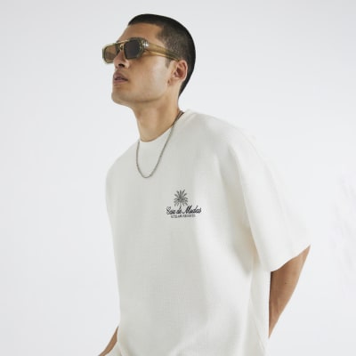 White Textured Casa Patch T-Shirt
