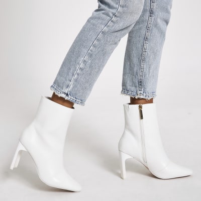 white ankle boots river island