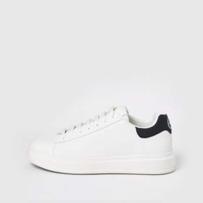 mens white trainers river island